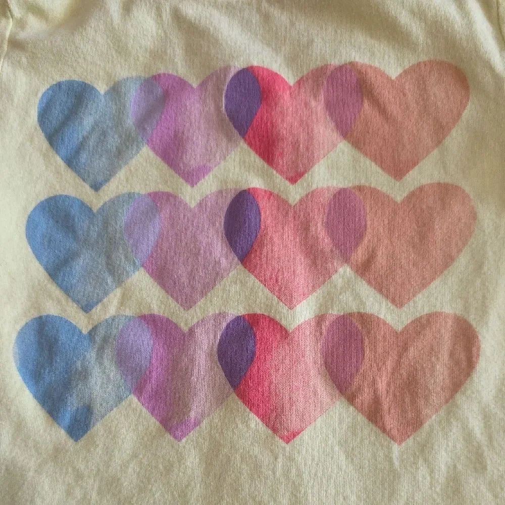 GAP Yellow and Blue Heart Pattern Short Sleeve Tee - Picture 3 of 4